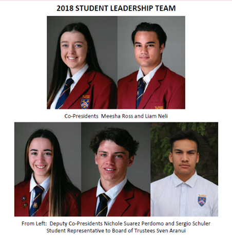 Student Leadership Team 2018