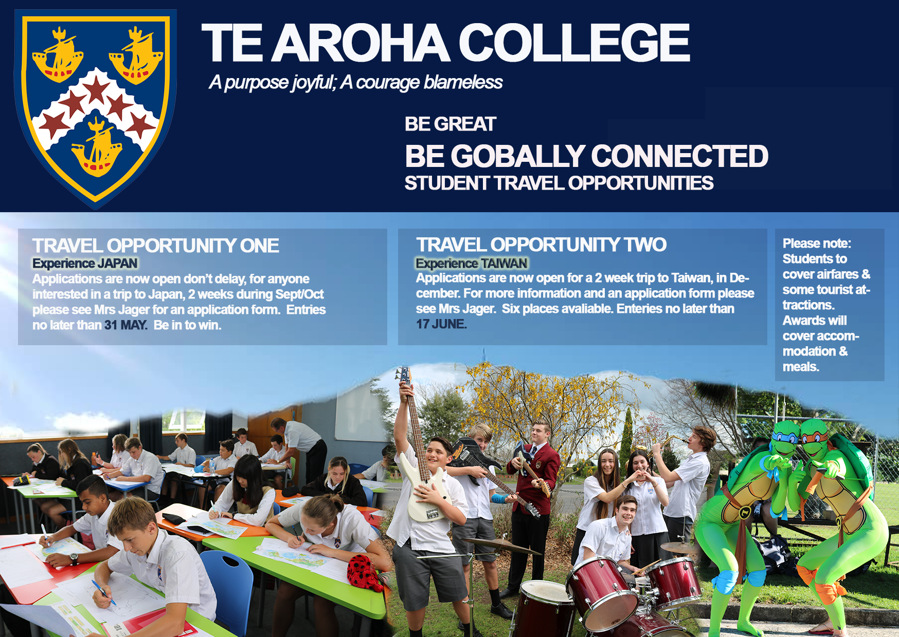 Te Aroha College Flyer Travel Awards