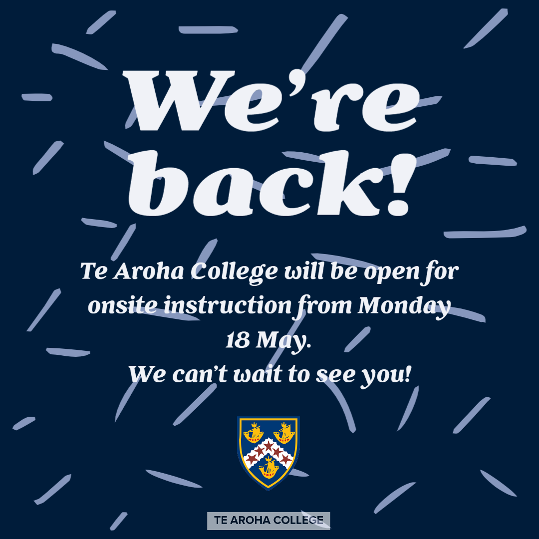 COVID-19 Update 11 May, Alert Level 2 - Return to School • News  •  Te Aroha College