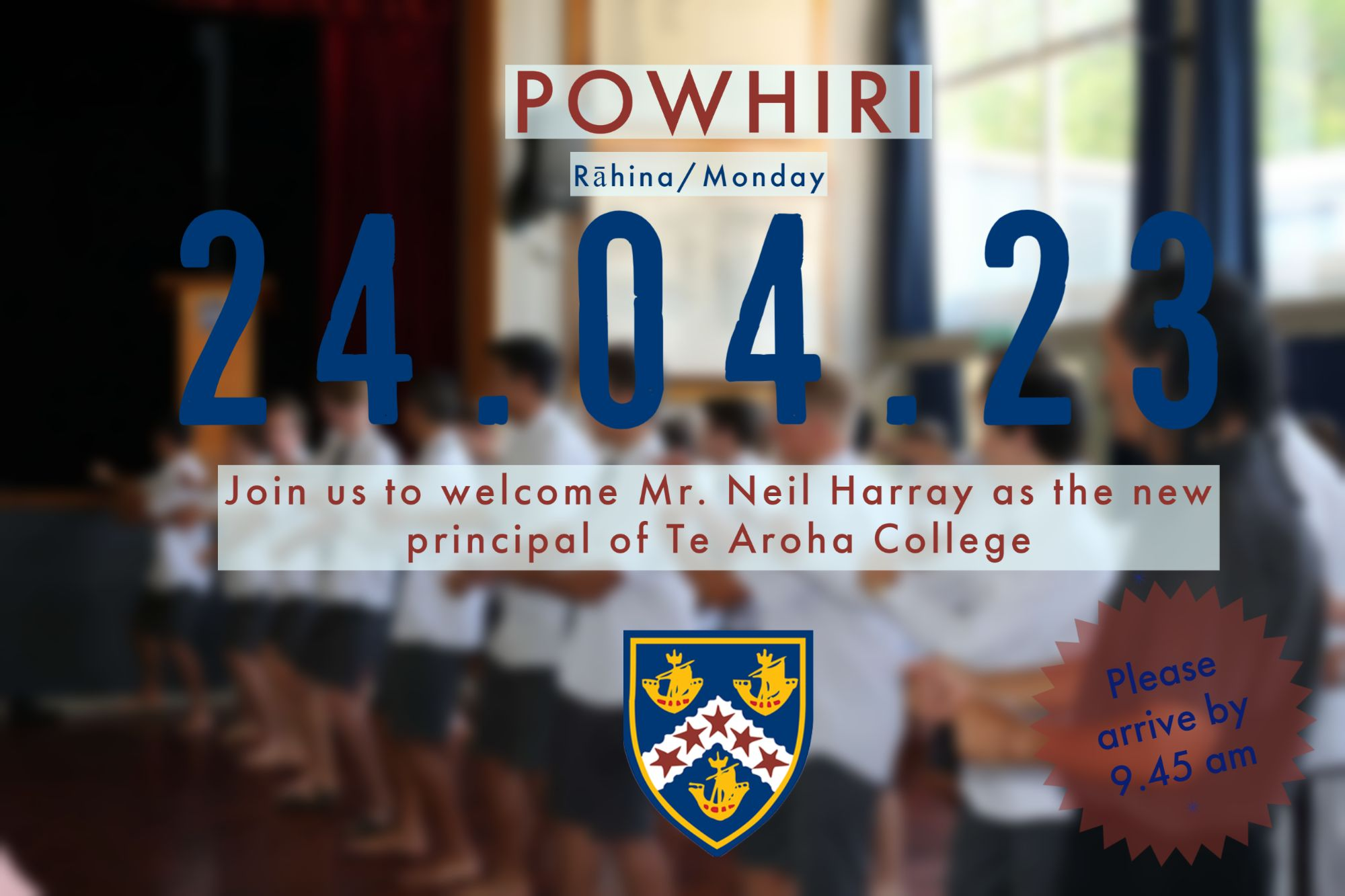 Powhiri Monday 24 April • News  •  Te Aroha College